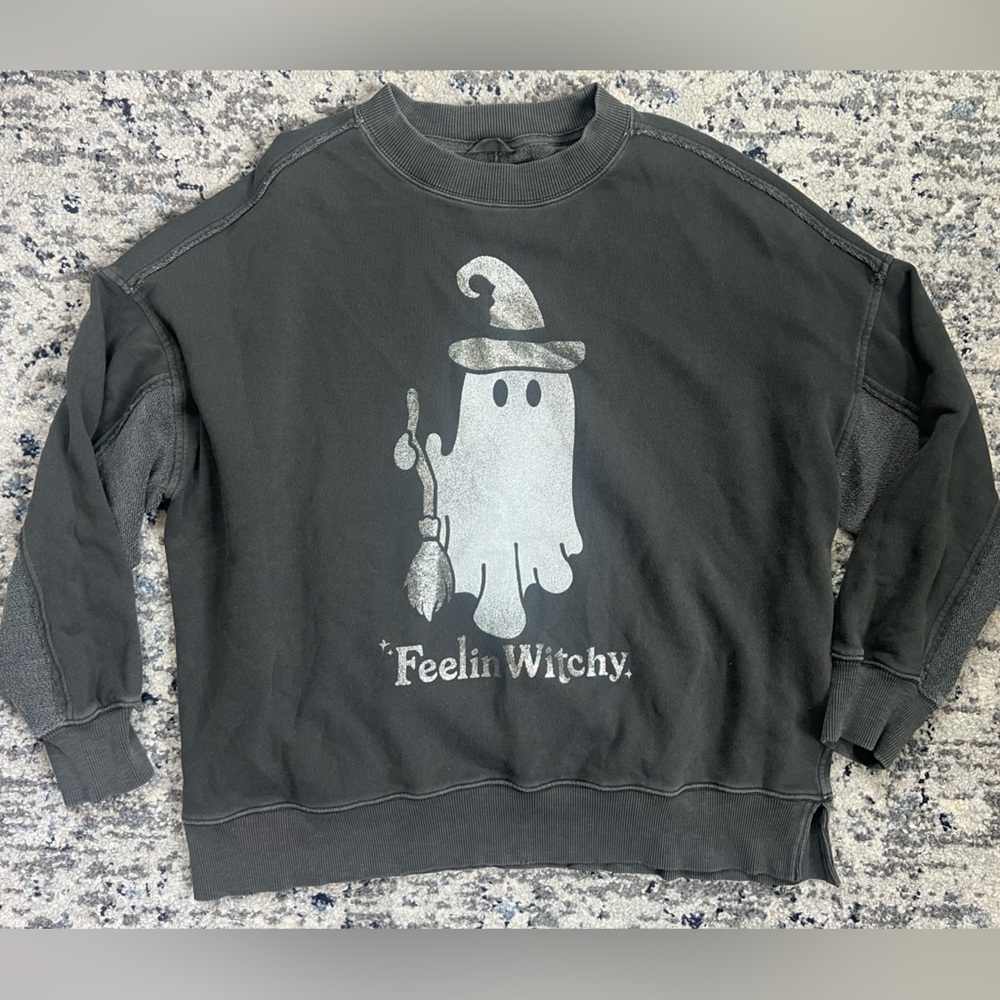 Aerie Big Chill Crew Halloween “Feelin Witchy” Oversized Sweatshirt - Picture 3 of 13